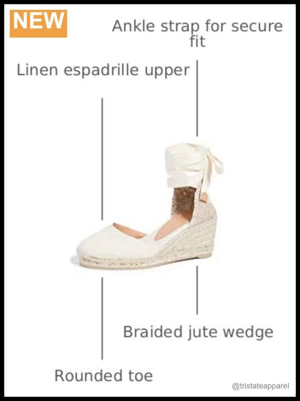 Canvas Espadrille Wedges Braided Jute Ankle Strap Wedding Shoes 2.5in Heel